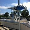 Custom T-top w/rod holders Cobia Boat